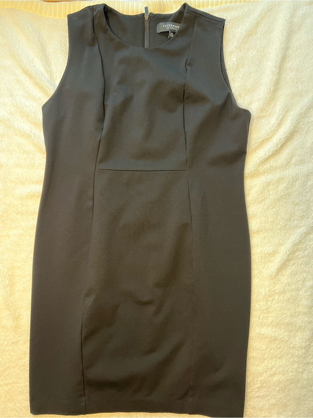 Liverpool Black Sleeveless Sheath Mini Dress